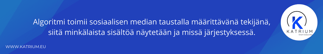 Algoritmi toimii sosiaalisen median taustalla.