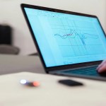 Computer showing data of sales tools usage in outsourcing.