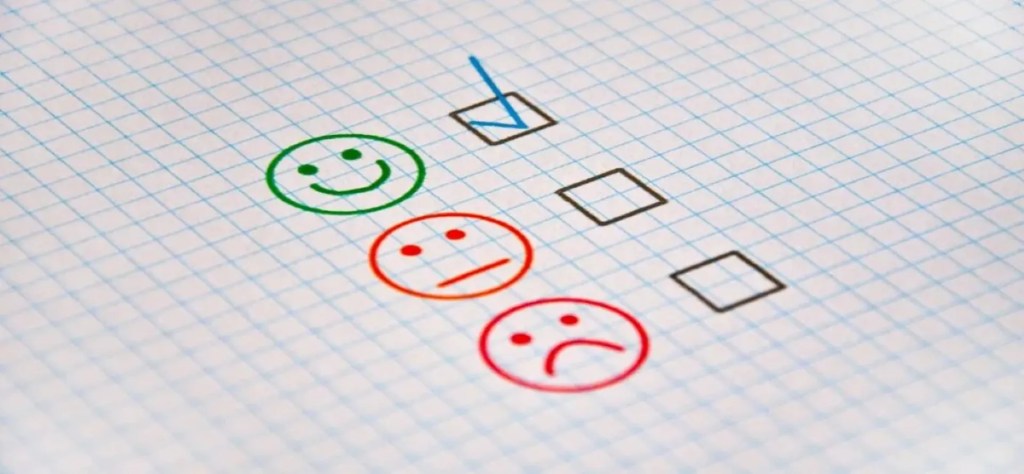 Multiple answer question with smiley faces on it