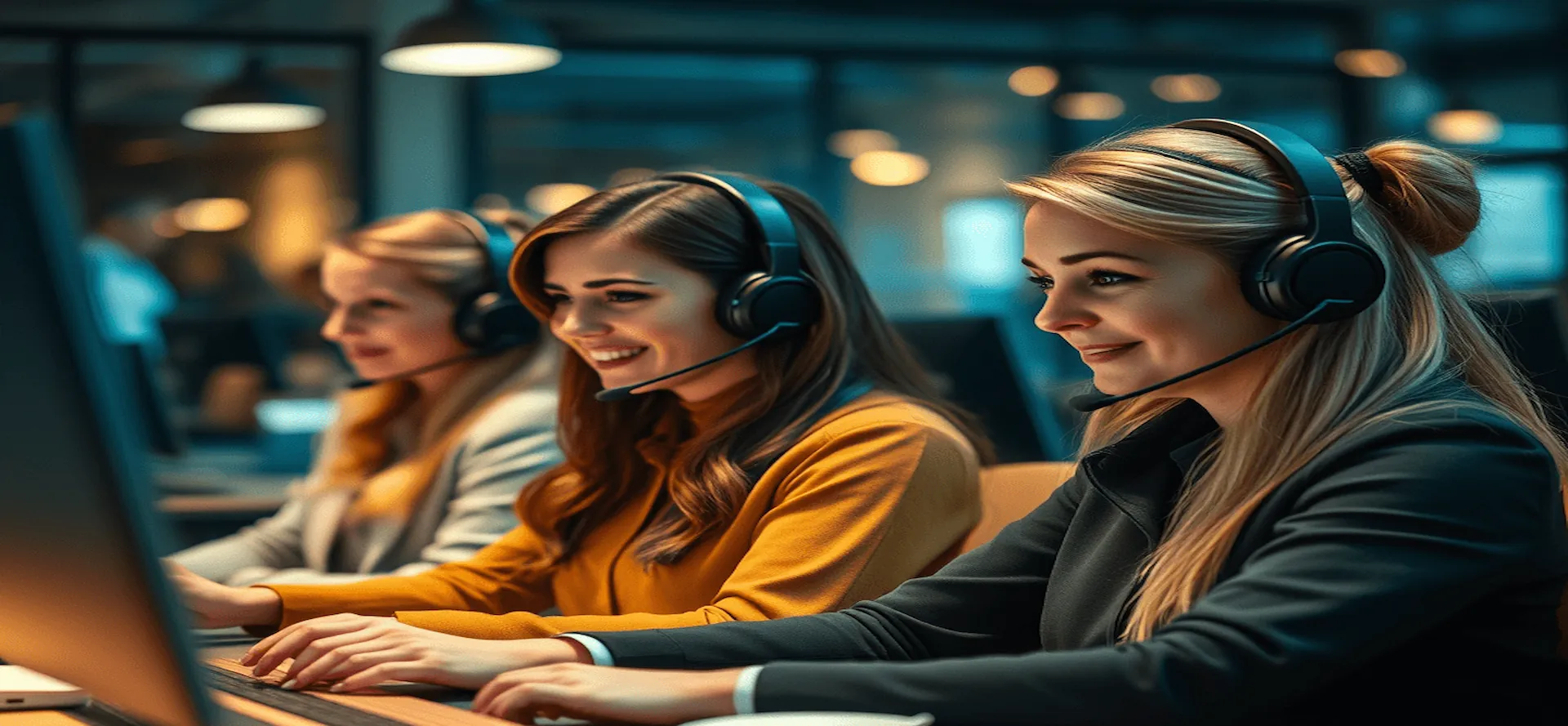 Ulkoistettu asiakaspalvelu- työntekijöitä