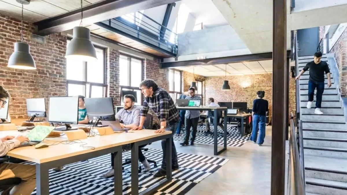 People working at a Call Center.