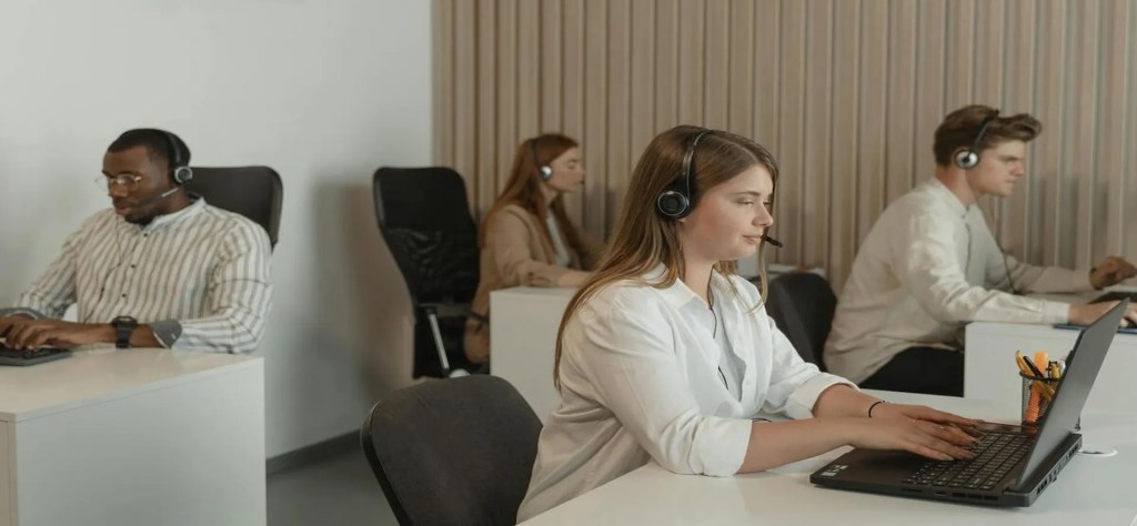 Group of people working on contact center companies
