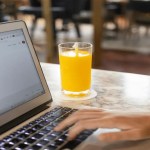 Person googling on a laptop