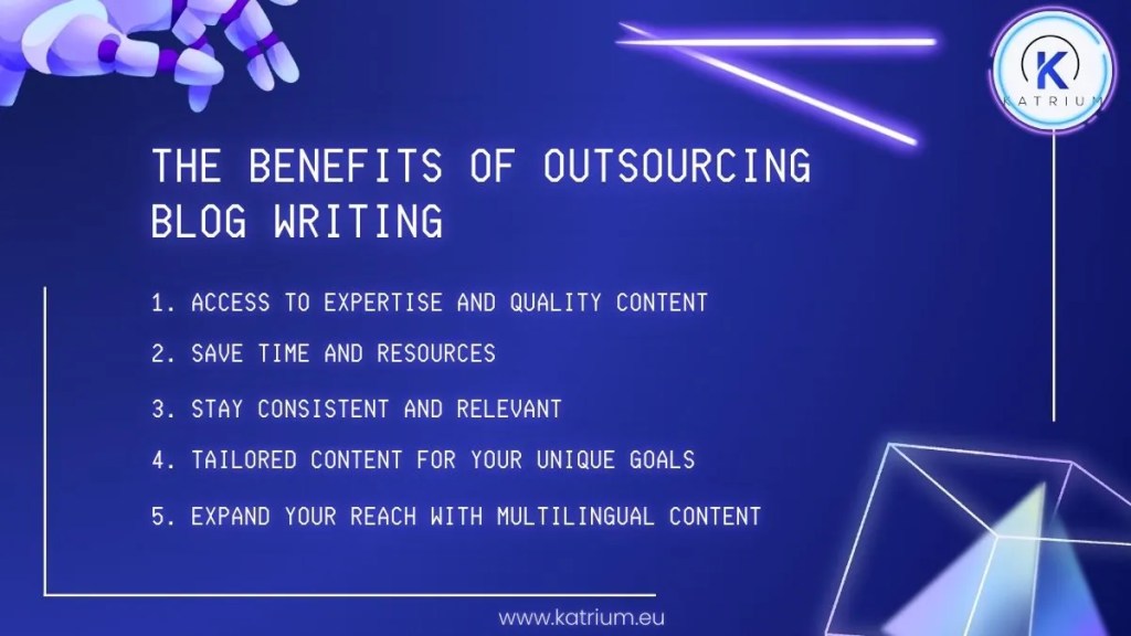 Infographic of benefits of outsourcing blog writing