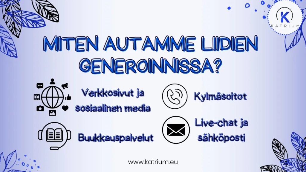 Infograafi kertoo miten Katrium auttaa liidien generoinnissa
