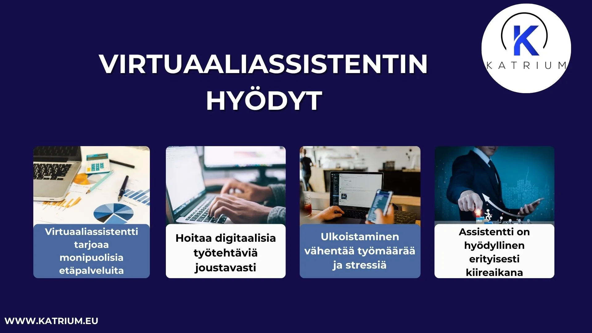 Infograafi virtuaaliassistentin tarjoamista hyödyistä yrityksille