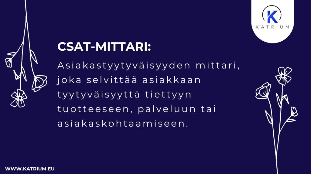 CSAT-mittari on asiakastyytyväisyyden mittari, joka selvittää asiakkaan tyytyväisyyttä tiettyyn tuotteeseen, palveluun tai asiakaskohtaamiseen.
