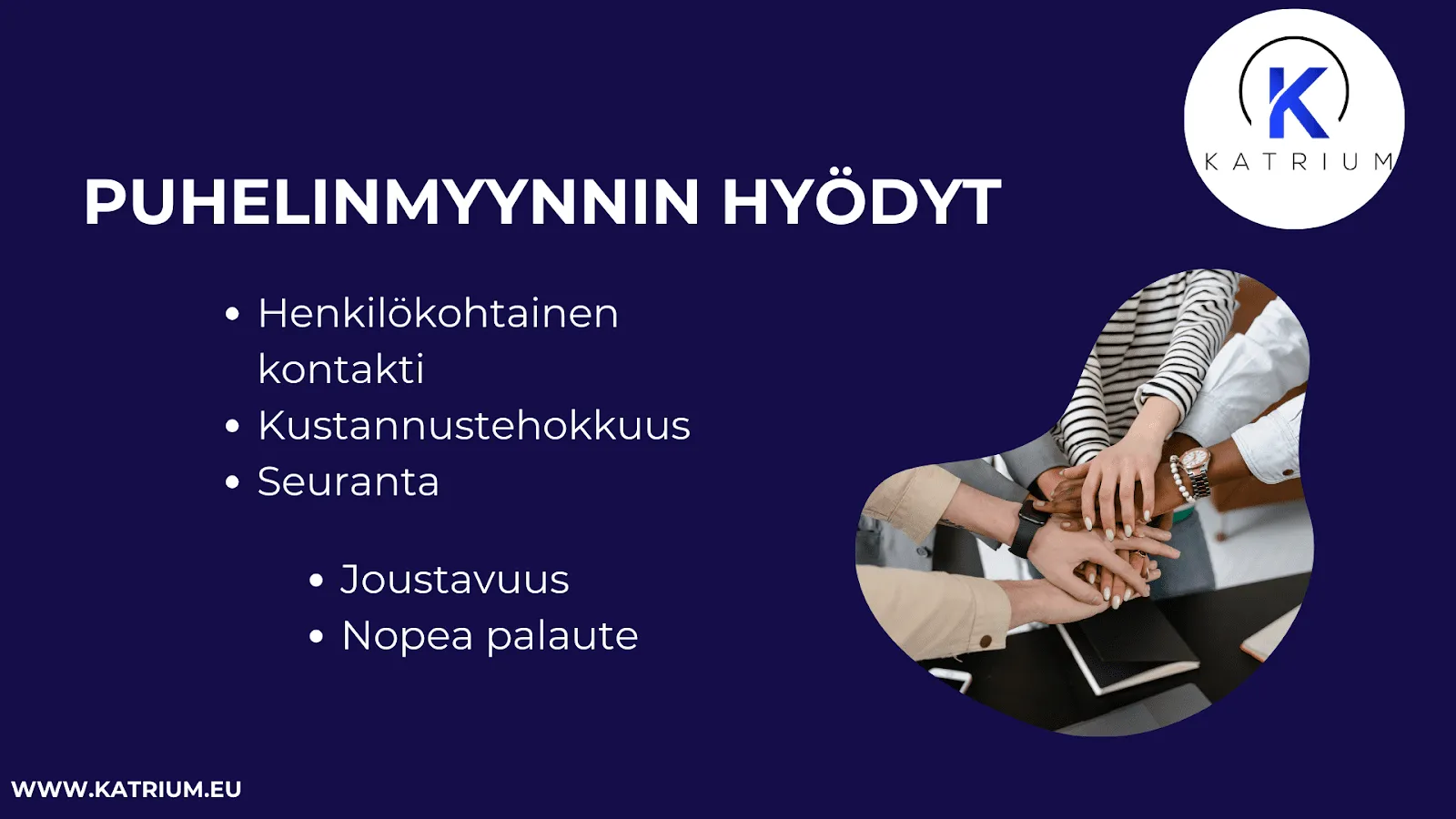 Infografiikka, joka esittelee puhelinmyyntipalveluiden keskeiset hyödyt, kuten henkilökohtaisen kontaktin ja kustannustehokkuuden.