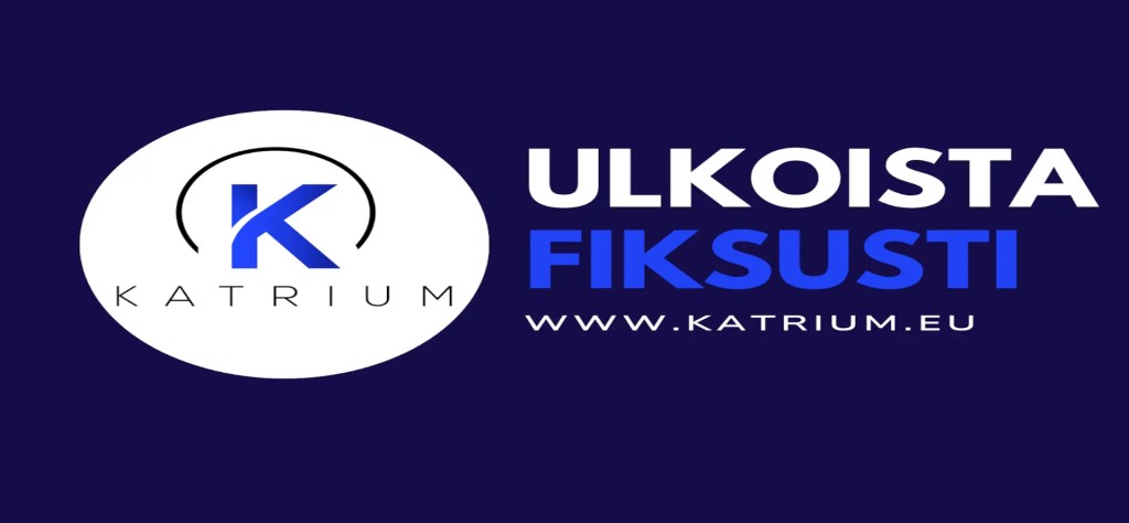 Katriumin ulkoistuspalvelut – Ulkoista fiksusti -mainoskuva tummansinisellä taustalla.