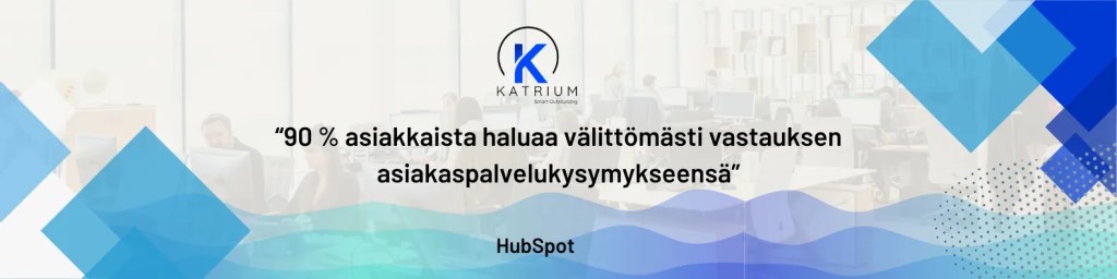 Tilastokuva, joka korostaa vaihdepalvelun ja asiakaspalvelun tärkeyttä: 90 % asiakkaista odottaa välitöntä vastausta.