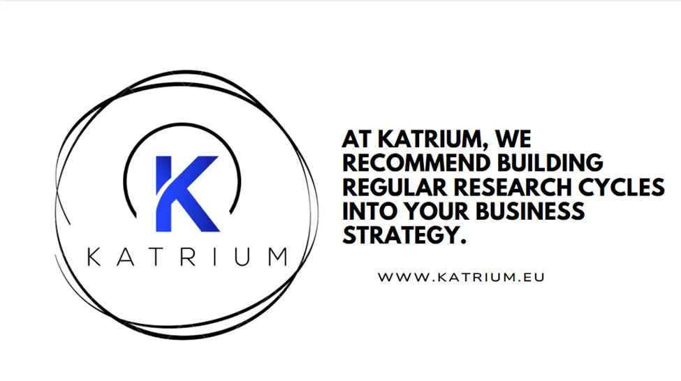 Katrium graphic emphasizing the importance of regular brand research cycles in strengthening business strategy.