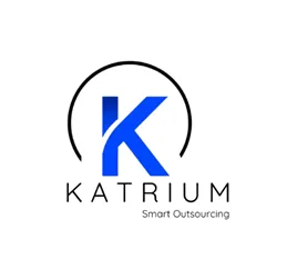 Katrium company logo with a blue letter K and the text “Smart Outsourcing.”