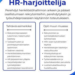 HR harjoittelijan mahdolliset työtehtävät ja mitä voi oppia Katriumilla