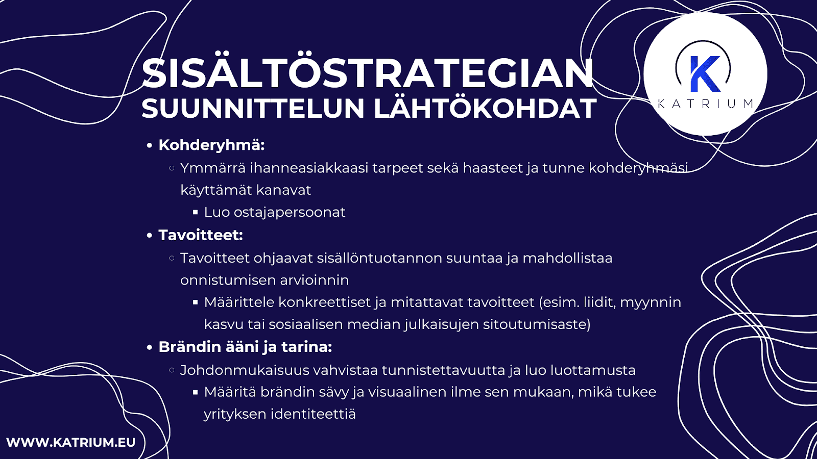 sisältöstrategian suunnittelu