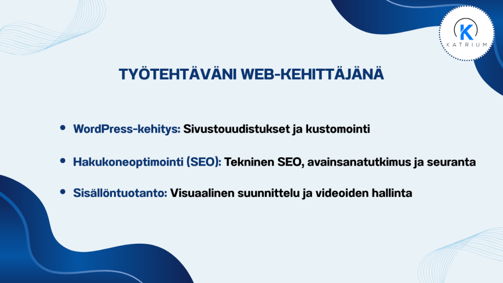 Web-kehittäjän työharjoittelu